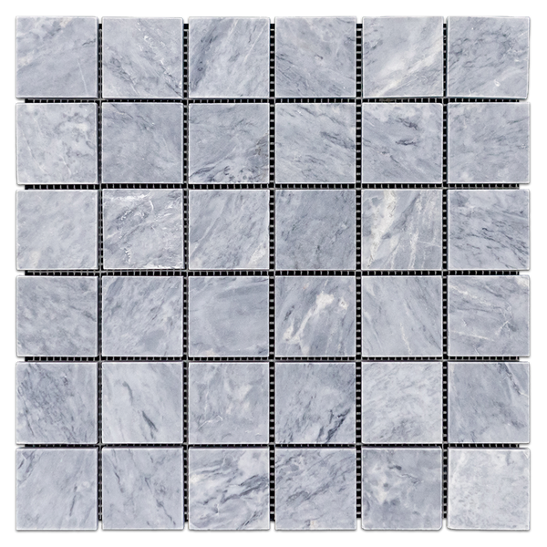 **STOCK LIMITADO** Mosaico cuadrado gris Pacífico de 2" x 2" pulido