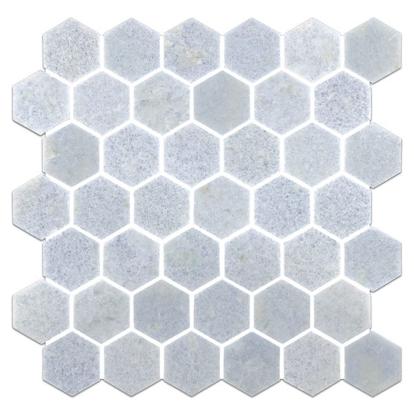 Blue Celeste 2" Hexagon Mosaic Polished