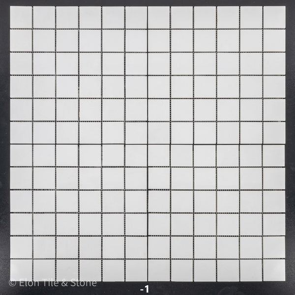 Mosaico cuadrado Thassos blanco de 2" x 2" pulido