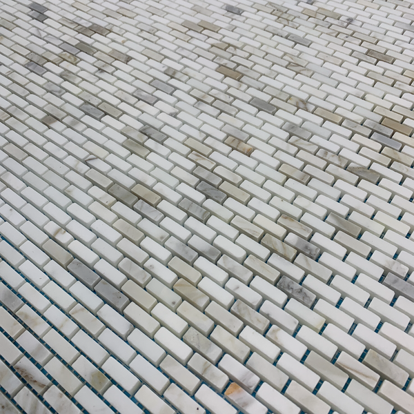 Micro Brick Calacatta Mosaic Honed - Elon Tile