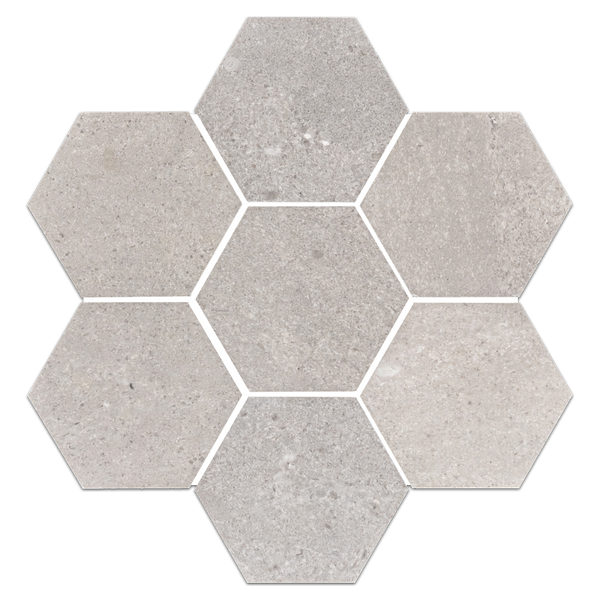Sand Dollar 5" Hexagon Mosaic Polished