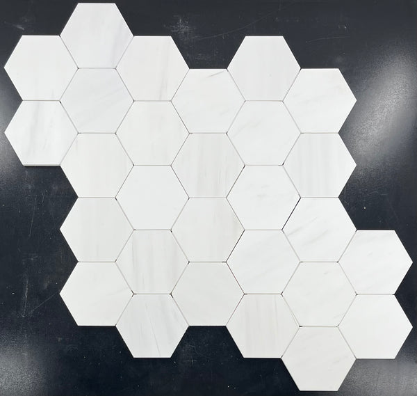 Dolomite 5" Hexagon Mosaic Honed