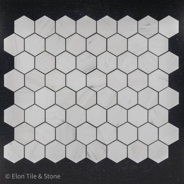 Dolomita mosaico hexagonal de 3" pulido