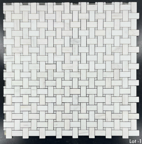 Tejido de cesta de dolomita con mosaico de puntos grises místicos de 3/8" pulido