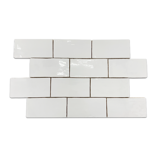 Hampton White 3" x 6" Glossy - Elon Tile