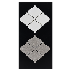 CC40 - White Thassos 3" Lantern Mosaic Polished and Sand Dollar 3" Lantern Mosaic Polished Card - Elon Tile