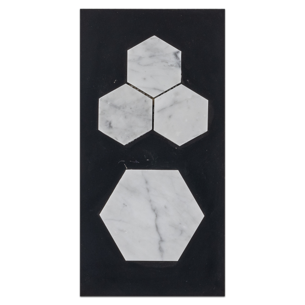 CC4 - Bianco Carrara 5" Hexagon Mosaic Polished Card