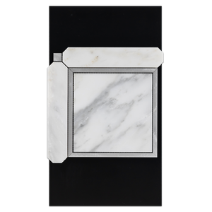 CC61 - Pearl White with Silver Aluminum Frame Mosaic Honed Card - Elon Tile