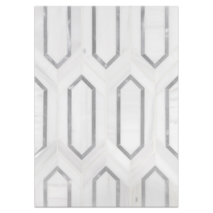 Mosaic Board Collection - CP564 - Dolomite Picket with Silver Aluminum Mosaic Honed - Elon Tile