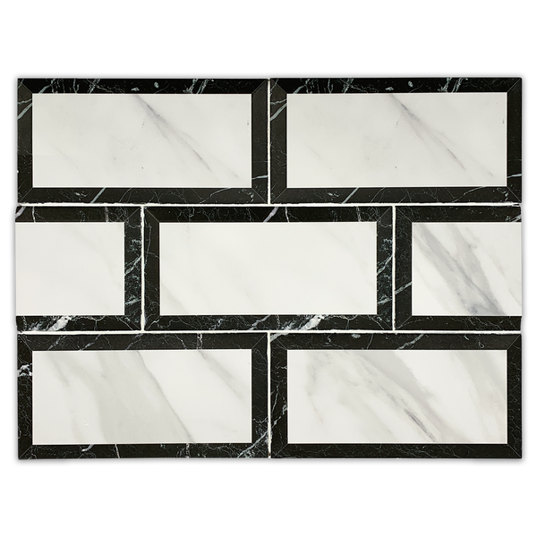 Metropolitan Board Collection - CSB101 - Metropolitan Fulton 2 Tone 4" x 8" Beveled Ceramic Board - Elon Tile