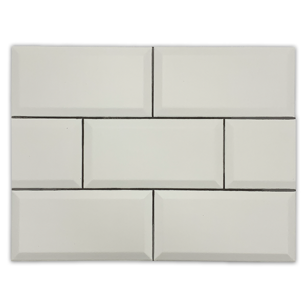Piccadilly White 4" x 8" Beveled Matte Ceramic - Elon Tile