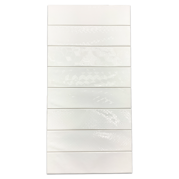 Opal Snow 3" x 12" Assorted Decos - Elon Tile