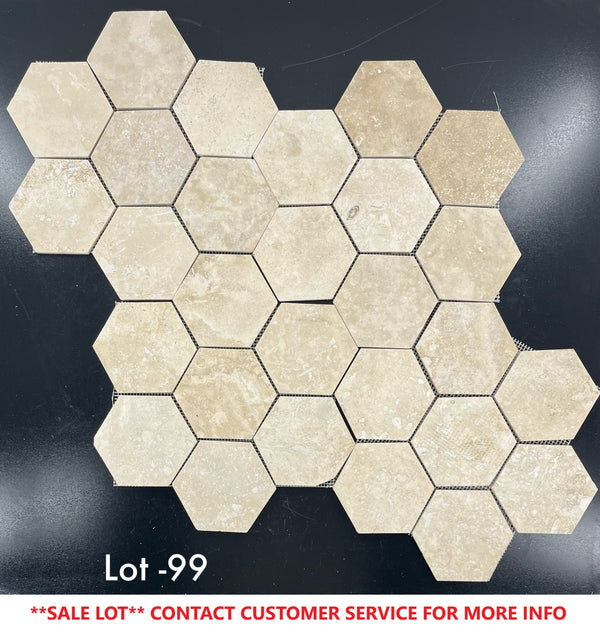 **STOCK LIMITADO** Mosaico hexagonal Durango de 5" pulido y relleno