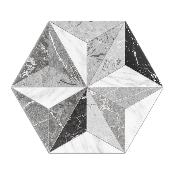 Iris Grey 8" Hexagon Porcelain - Elon Tile