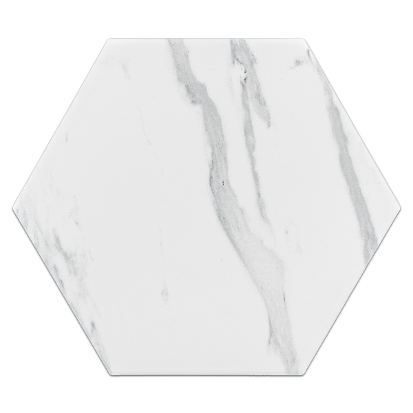 Porcelana hexagonal Neo White de 8"
