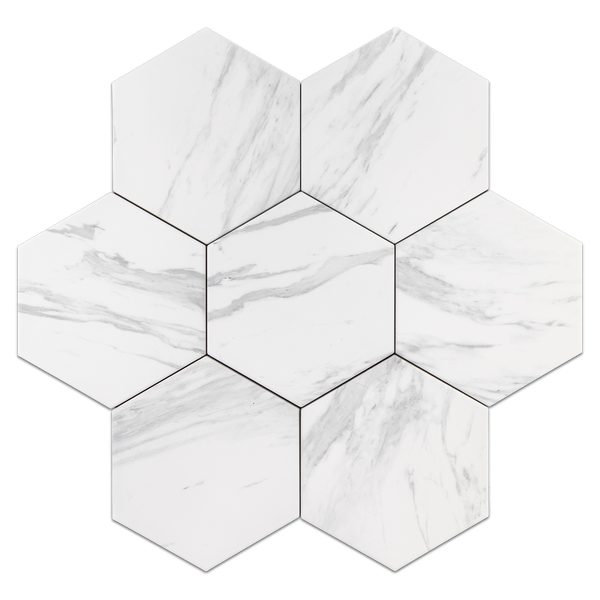 Neo White 8" Hexagon Porcelain