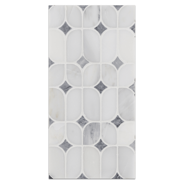Mini Board Collection - MB208 - Pearl White Starlight withPacific Gray Dot Polished - Elon Tile