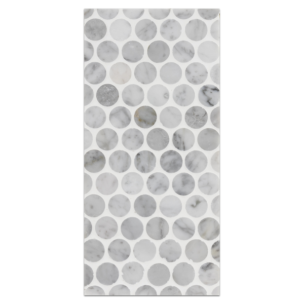 Mini Board Collection - MB271 - Bianco Carrara 1” Rounds Polished Board - Elon Tile