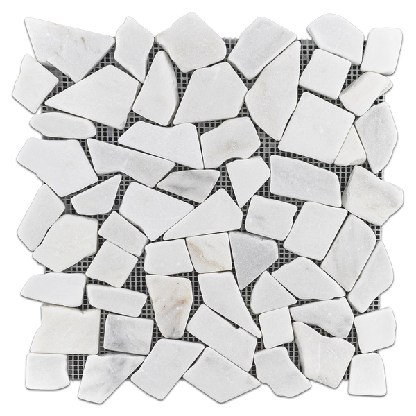 Pearl White Tumbled Stone Mosaic