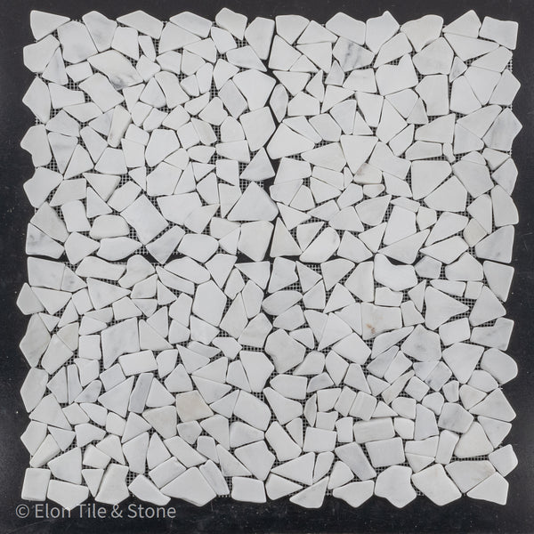 Pearl White Tumbled Stone Mosaic
