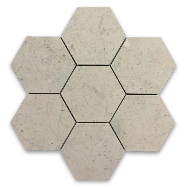 **LIMITED STOCK** Ville Sur Mer 5" Hexagon Mosaic Honed - Elon Tile