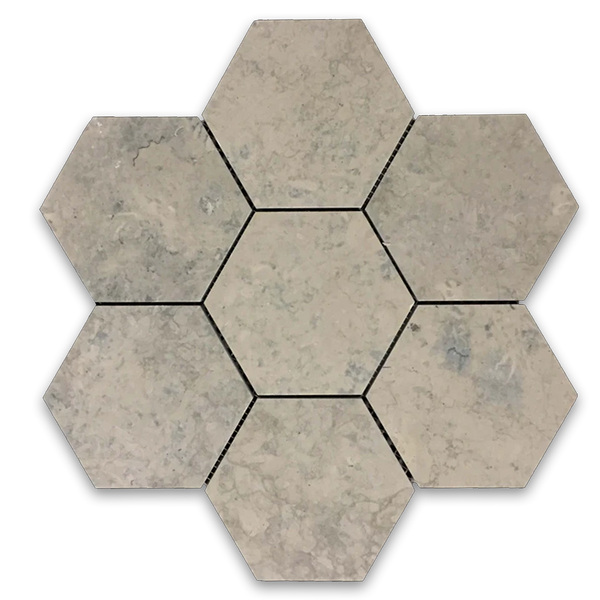 **LIMITED STOCK** Quartier Parisian 5" Hexagon Mosaic Honed (1 sf) - Elon Tile