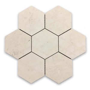 **LIMITED STOCK** Chateau De Sable 5" Hexagon Mosaic Honed (1 sf) - Elon Tile & Stone