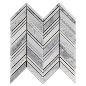 Pearl White Chevron Mosaic Polished (0.87 sf) - Elon Tile & Stone