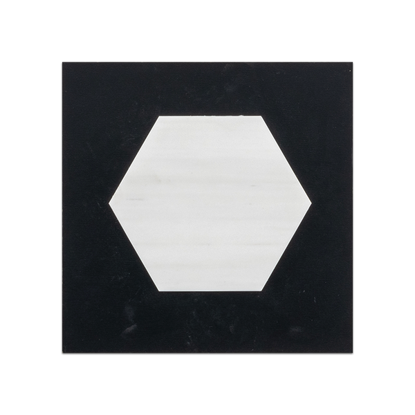 S109 - Tarjeta de muestra pulida con mosaico hexagonal de Dolomita de 5"