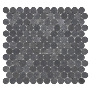Mosaico redondo de basalto gris de 1