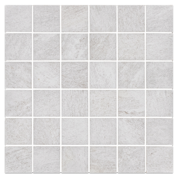 Porcelana mosaico Ecostone blanca de 2" x 2"