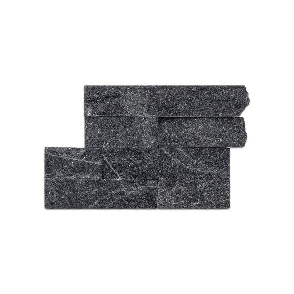 **LIMITED STOCK** Night Glitter Quartzite 2 Piece Interlocking Ledgerstone Corner Cleft - Elon Tile & Stone