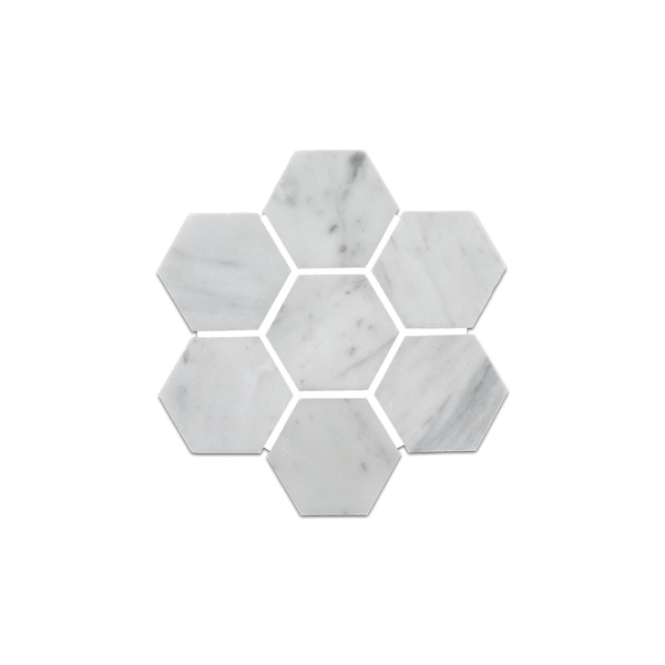 Loose Swatch - Bianco Carrara 2" Hexagon Mosaic Honed