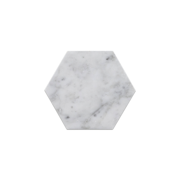 Loose Swatch - Bianco Carrara 5" Hexagon Mosaic Polished